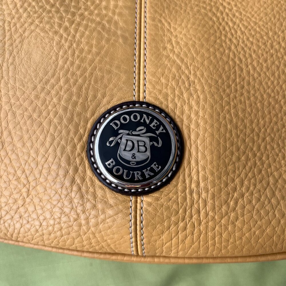 Dooney & Bourke Hobo Shoulder Handbag Pebbled All-Weather Leather Yellow Mustard - Picture 3 of 16
